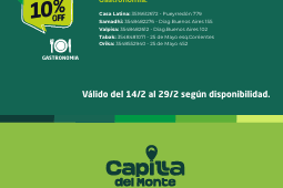 Desde el 14 al 29 de febrero importantes promociones en Capilla del Monte